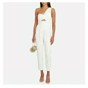 NWT ALC Athena Women White One Shoulder Cutout Delight Jumpsuit Size 4
